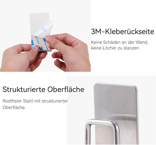2-pack Självhäftande Väggmonterad Tandborste i Rostfritt Stål