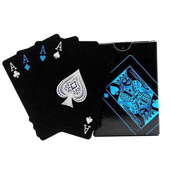 54 kpl korkealaatuista PVC-pokeria vedenpitävät mustat pelikortit luovat