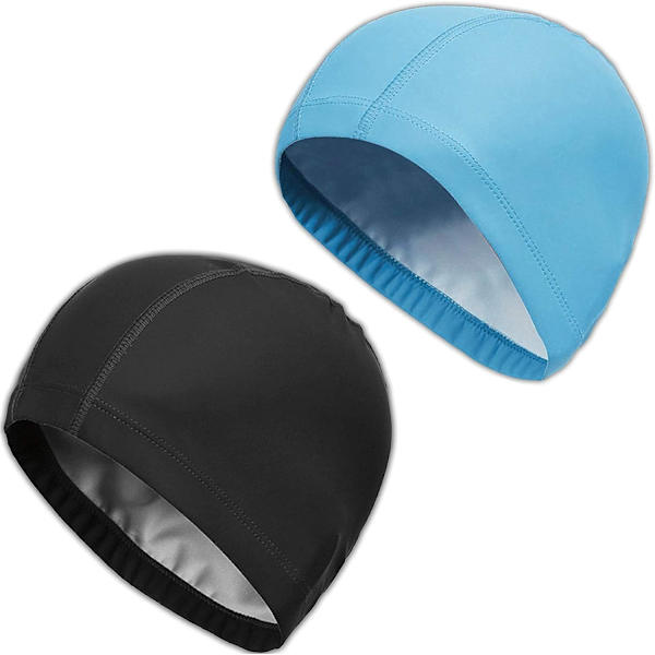 2-pack Badmössa för Vuxna, Mjuk PU-Tyg, Simning i Poolen