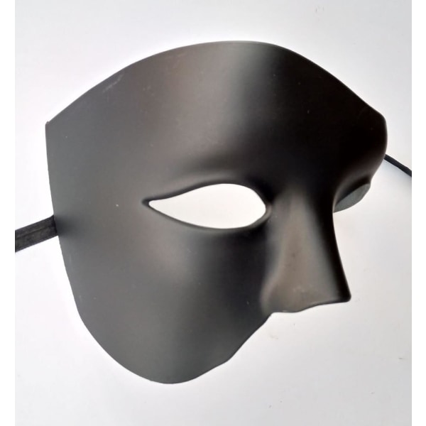 (svart) Vintage Masquerade Mask Phantom of the Opera One Eyed Half