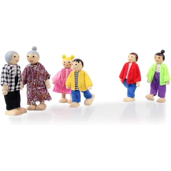 Puisia nukkekodin ihmisiä, 6 perheen hahmoa miniatyyrinukkekoti, W