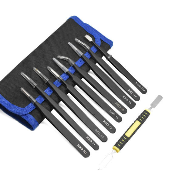 Canvasväska (Rak Kant) Pack med 10 Pincetter (Pincettmodell)