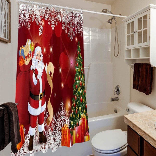 Julklappsduschdraperier för badrum, Julgran