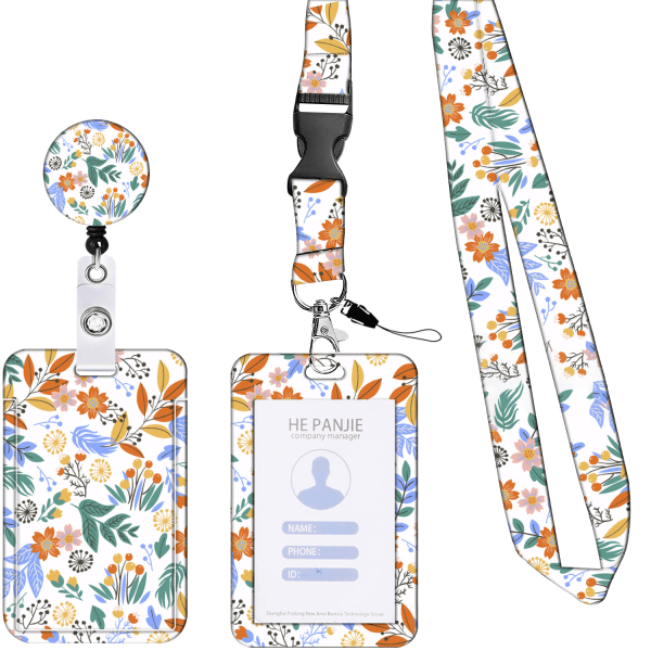 Tilpasset Trykt Lanyard Halskæde, Badgeholder med Tilbagetrækkelig Lanyard