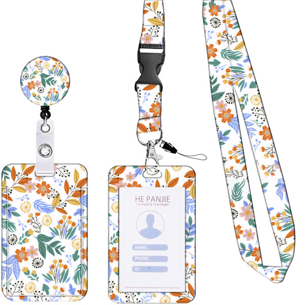 Tilpasset Trykt Lanyard Halskjede, Badgeholder med Inntrekkbar Lanyard