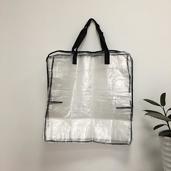 4 stk. gennemsigtige opbevaringsposer, kraftige håndtag med lynlås, isolerer mod støv og fugt, stor mobilpose XXL 65x65cm, opbevaringspose til tøj, legetøj, dyner