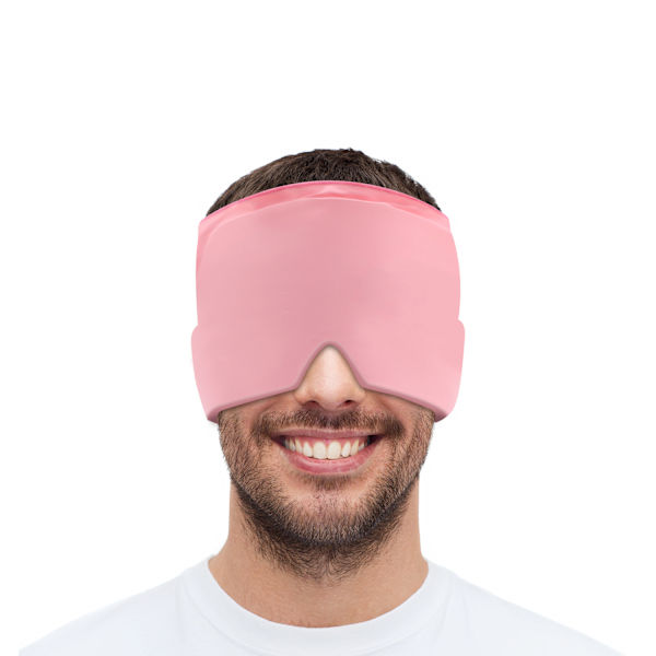 1 stycke rosa ishuvudvärkslindrande gelögonmask kall terapi mask