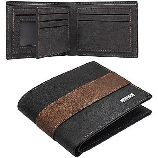 Herrar plånbok, plånböcker för män, minimalistisk plånbok för män, ID-fönster, myntfack, kreditkort, RFID-blockering, B