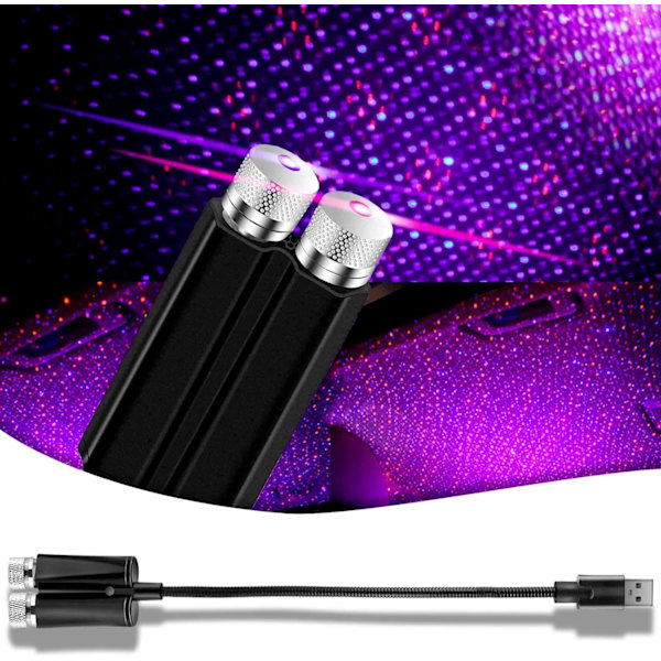 USB Bil Stjerneprojektor Nattelys, Bærbar Bil Stjerne Nattelys