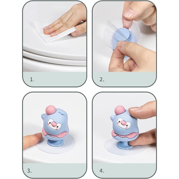 6 styk (Pink+Blå+Gul) Tegneserie Toiletbræt Holder Undgå