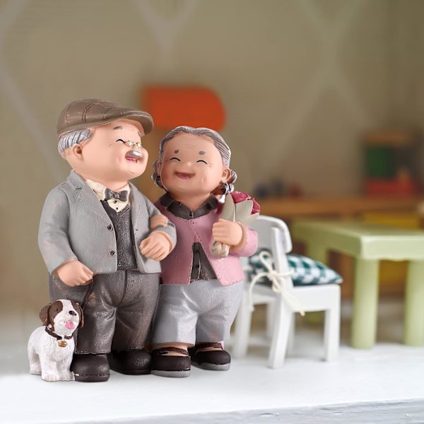 1 Stycke Gammalt Par Resin Staty Bröllopsdag Kärleksfull