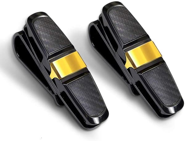 2 Pakk Solbriller Holder for Bilsolskjerm, Bilsolbriller