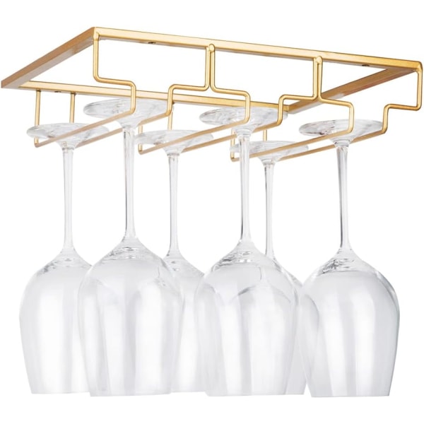 Wine Glass Rack - Metal Under Cabinet Hanging Stemware Holder