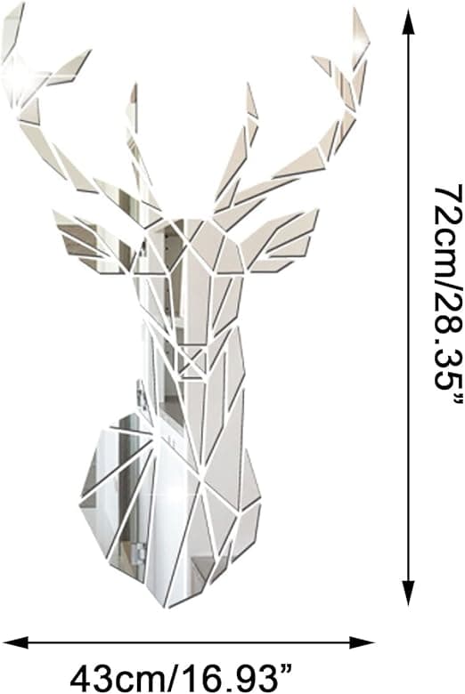 1 Set 3D Hjortspegelväggdekaler, Akryl Limmade Geometriska