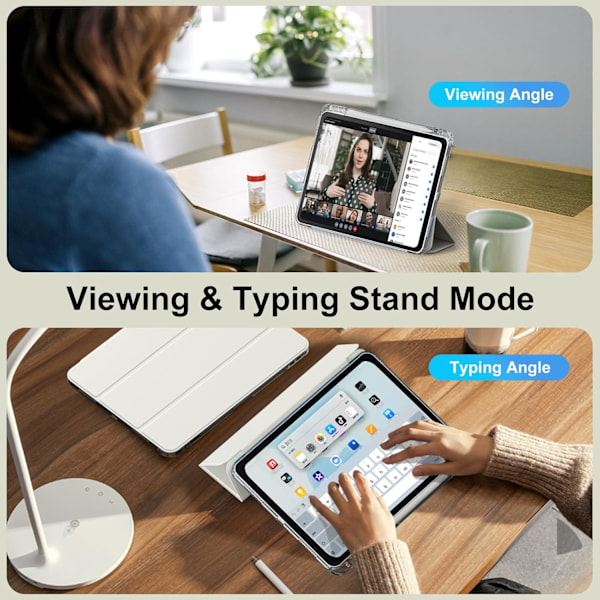Etui til iPad Air 6. 5. 4. generation 10,9 tommer, med plads til blyant, grå