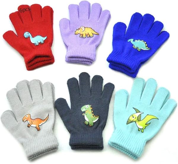 6 Par Knittede Handsker til Børn, Snore Børnehandsker
