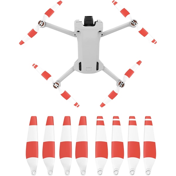 (Hvid&Rød) Kompatibel med droner 8 stk. 6030F propel til DJI Mini 3 Pro propel CCW CW reservedel støjreduktion