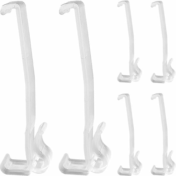 Valance Clips 6 stk 2,5 tommer Vinduspersien skjulte klips gjennomsiktig plast for horisontale persien Valance Retainer Holder