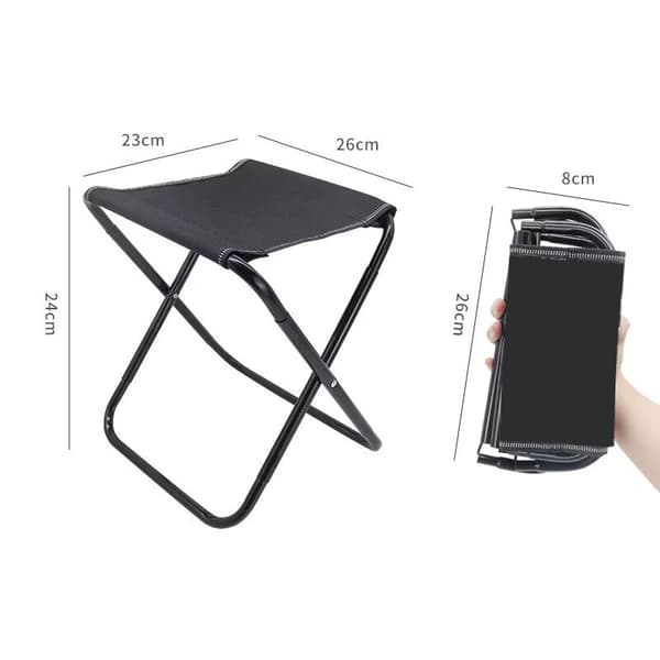 1 stk (Sort) Mini Bærbar Camping Foldbar Stol Udendørs