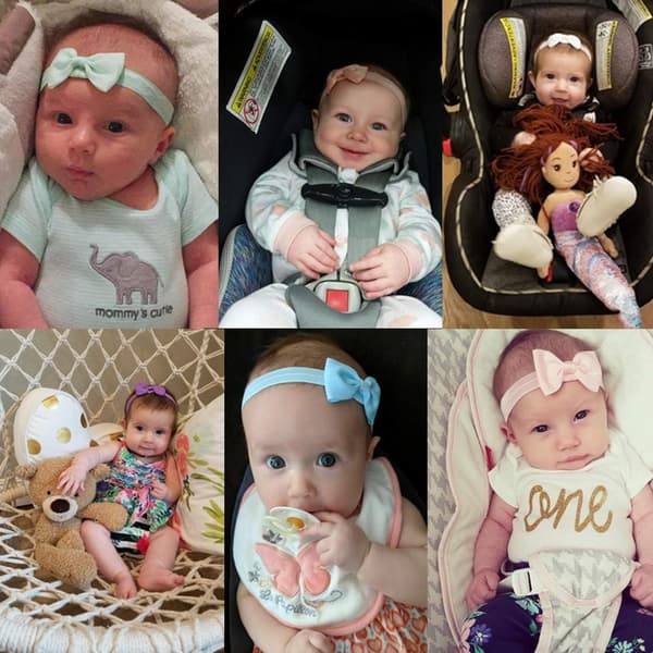 20 st Bébé-Hårband och Bågar Elastiska Bébé-Hårband, 3.8 * 8