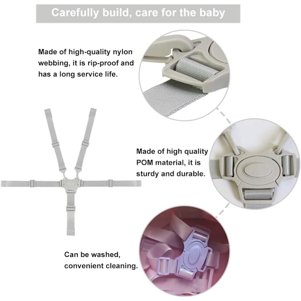 Universal Högstolsele Adjustable Barnstolrem med Bälte