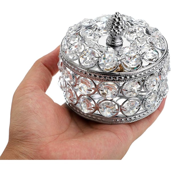 Kristall Spegelklädd Smyckeskrin Smycke Prydnadsask Organiseringsask Heminredning Ring Örhängen Halsband Förvaringshållare Souvenir