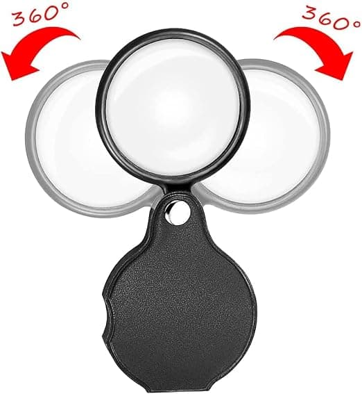 2 Leseforstørrelsesglass, Mini 10x Lomme Optisk Glass, Foldbar