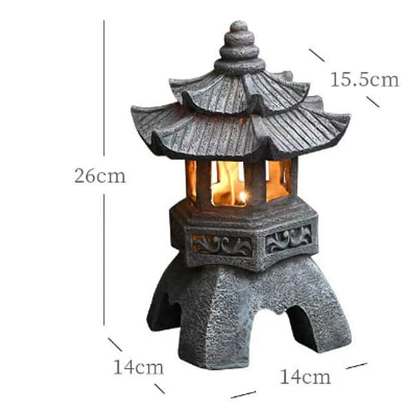 Solcelledrevne Pagode Lygte Statuer, Japansk Stil Pagode Lys