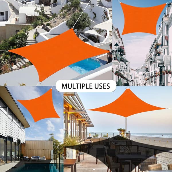 Rektangulær Skygge Sejl 3x4m (Orange), Vandafvisende Markise UV