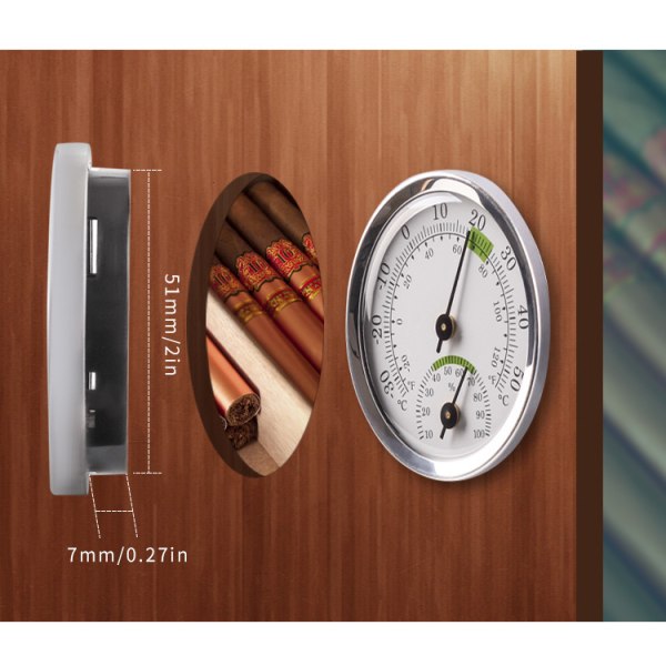 1 x 58 x 12 mm analoginen kosteuslämpömittari sisä-/ulkokäyttöön