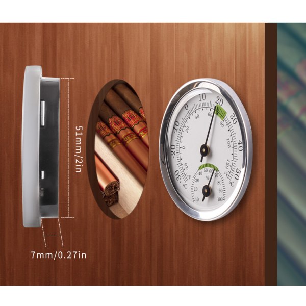 1 x 58 x 12mm Analog Termometer och Hygrometer för Inomhus/Utomhus