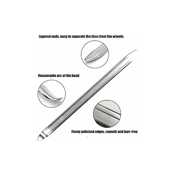 3 kpl rengasvivut, 30 cm mangaaniterästä rengasvivut rengasvivun korjaustyökalut polkupyörälle, moottoripyörälle, autolle, renkaanvaihtoon (hopea)