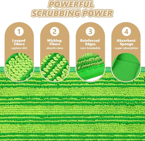 Återanvändbara moppdynor kompatibla med Swiffer Sweeper Mops (6 st) - 12