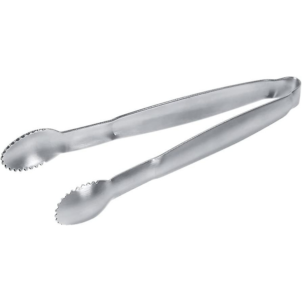 【2-pack】Rostfria sockerklämmor Mini serveringsklämma Isbitar Klämmor Silver BBQ Mat Sallad Bröd Tårta Godis Köksredskap för Middag/BBQ/Socker