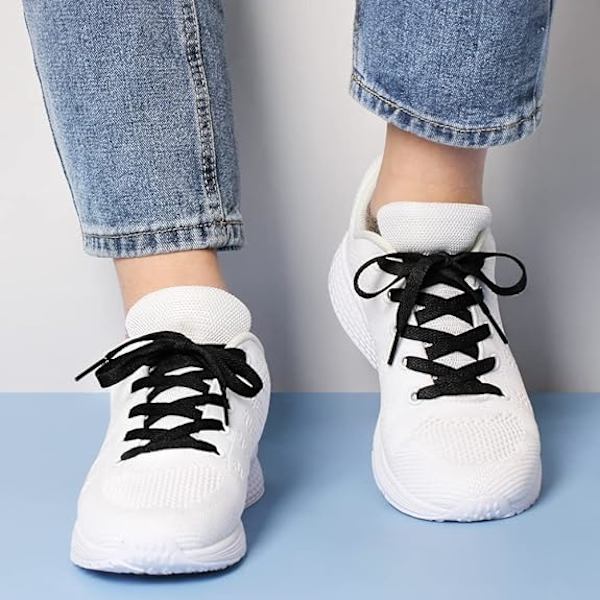 3 par snørebånd, 8 mm brede flade snørebånd, til sneakers, løb