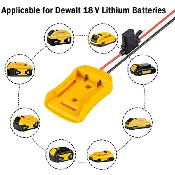 Passer for Dewalt strømverktøy litium batteri med sikring DIY