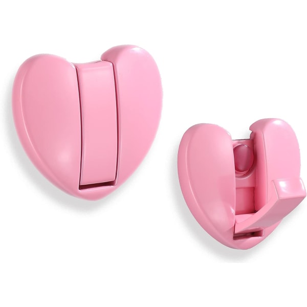 Fällbara väggkrokar som gömmer sig - (Hjärta*2-pack, Rosa) Space