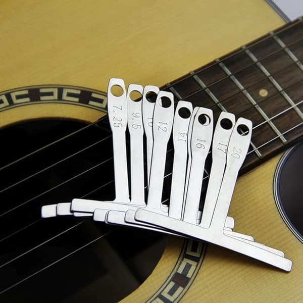 Sett med 9 Understring Radiusmålere for Gitar og Bass, Luthier