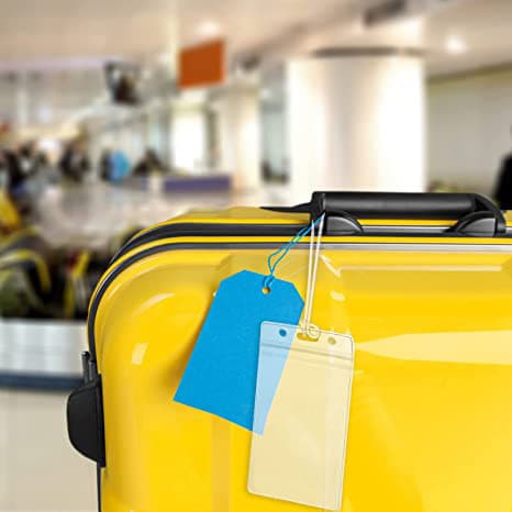 20 st PVC-transparenta kortfodral, plastband med bagage