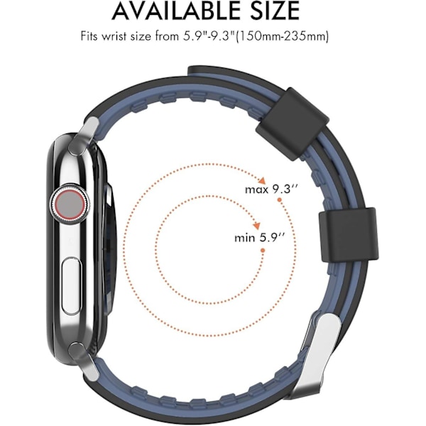 38/40MM/41MM Svart, Marinblå Rem för Apple Watch Series SE 7/6/5/4/3/2/1