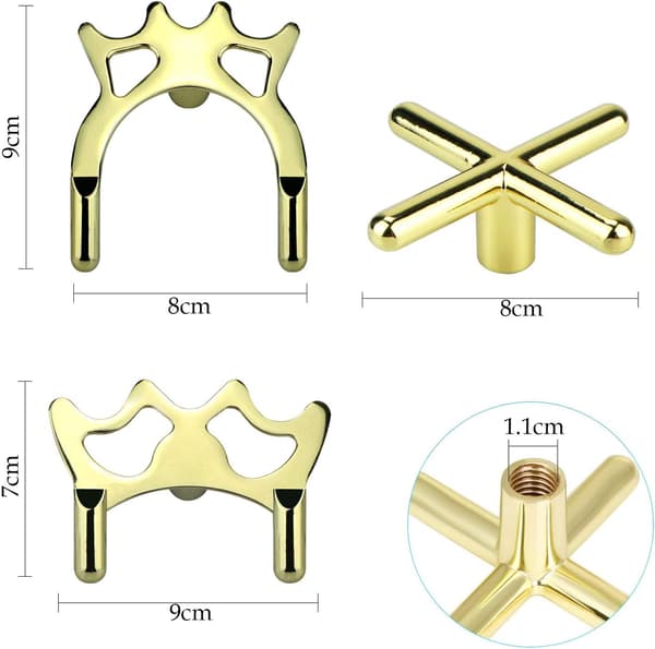 3 stk. Billardkø Rest, Kobber Kors, Snooker Bridge Head