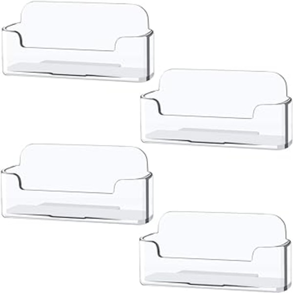 4-pack genomskinliga skrivbordsställ för visitkort, plast