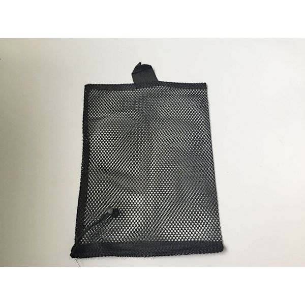 Svart Slitesterk Nylonnettpose med Trekkstreng - Liten Mesh