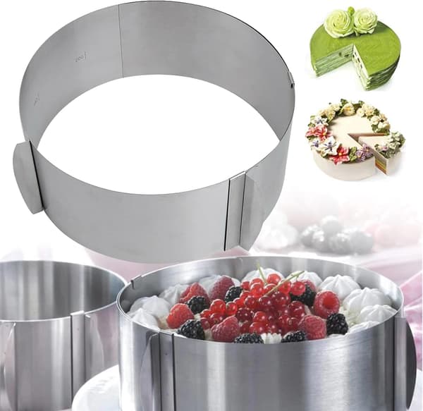 1 stk. Rustfrit Stål Teleskopisk Rund Mousse Ring 6-12 Tommer