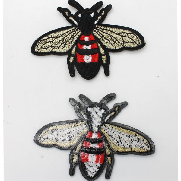 4 PC'er Bee Broderet Iron-On Patch Brodery Applique by DIY Fa