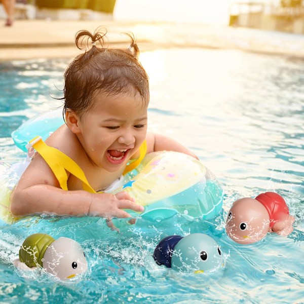 Baby Badleksaker för Småbarn 1-3, Flytande Uppdragbara Barn Badkar Leksaker för 1 2 3 4 5 6 År Gamla Pojke Flicka Födelsedagspresent, Söta Spädbarn Simning Vatten Poolspel för Baby Shower Strand Badtid
