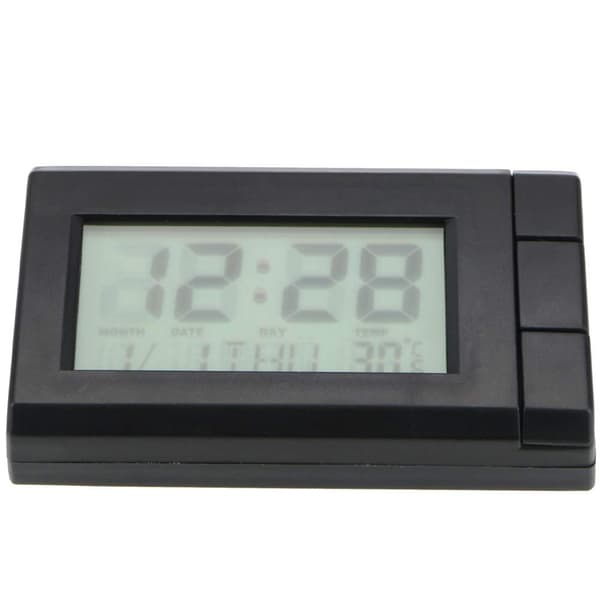 1 sort LCD digital selvklæbende bilur med temperatur