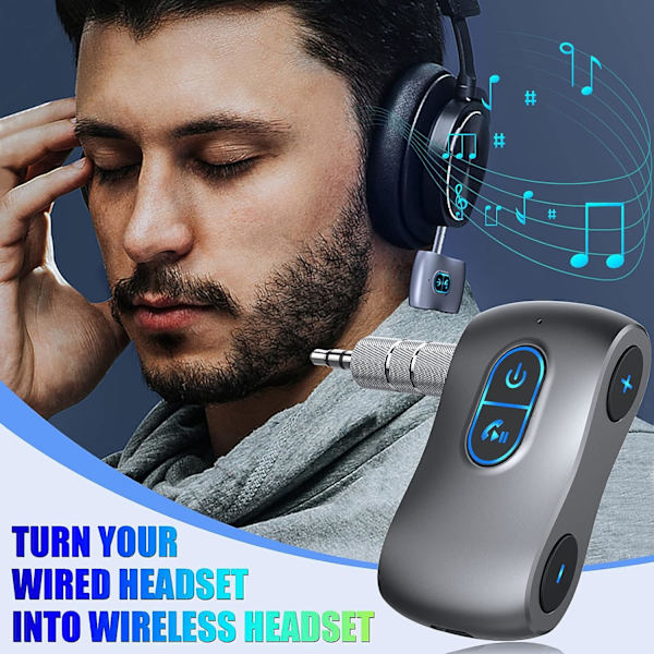 Bluetooth-modtager, 3,5 mm trådløs Bluetooth 5.0 Aux