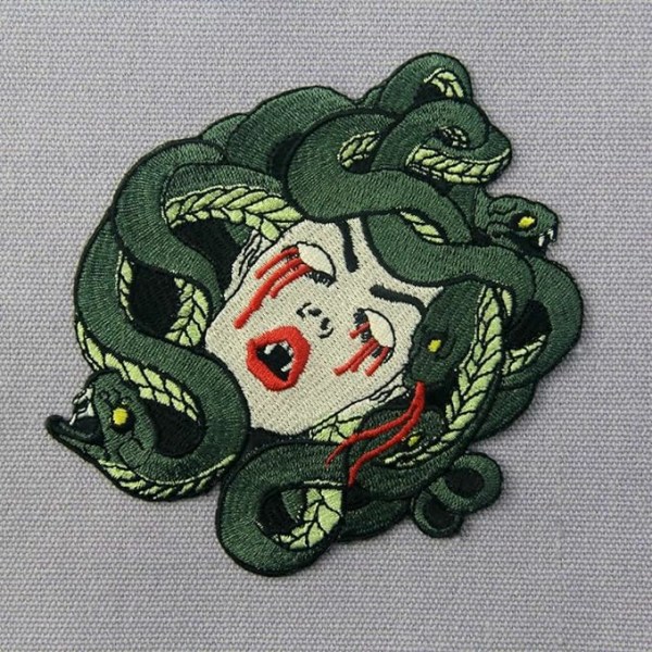 Blodig Medusa Broderi Badge Stryge-på Sy-på Patch, Fantastisk