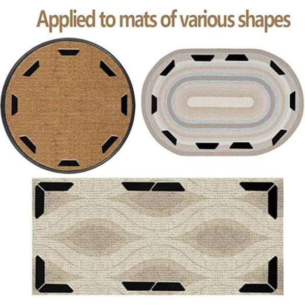Anti-slip sort måtte, gulvmåtte, fastgjort, vaskbar med vand